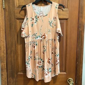 Pink Blush light pink Medium off shoulder floral maternity tank